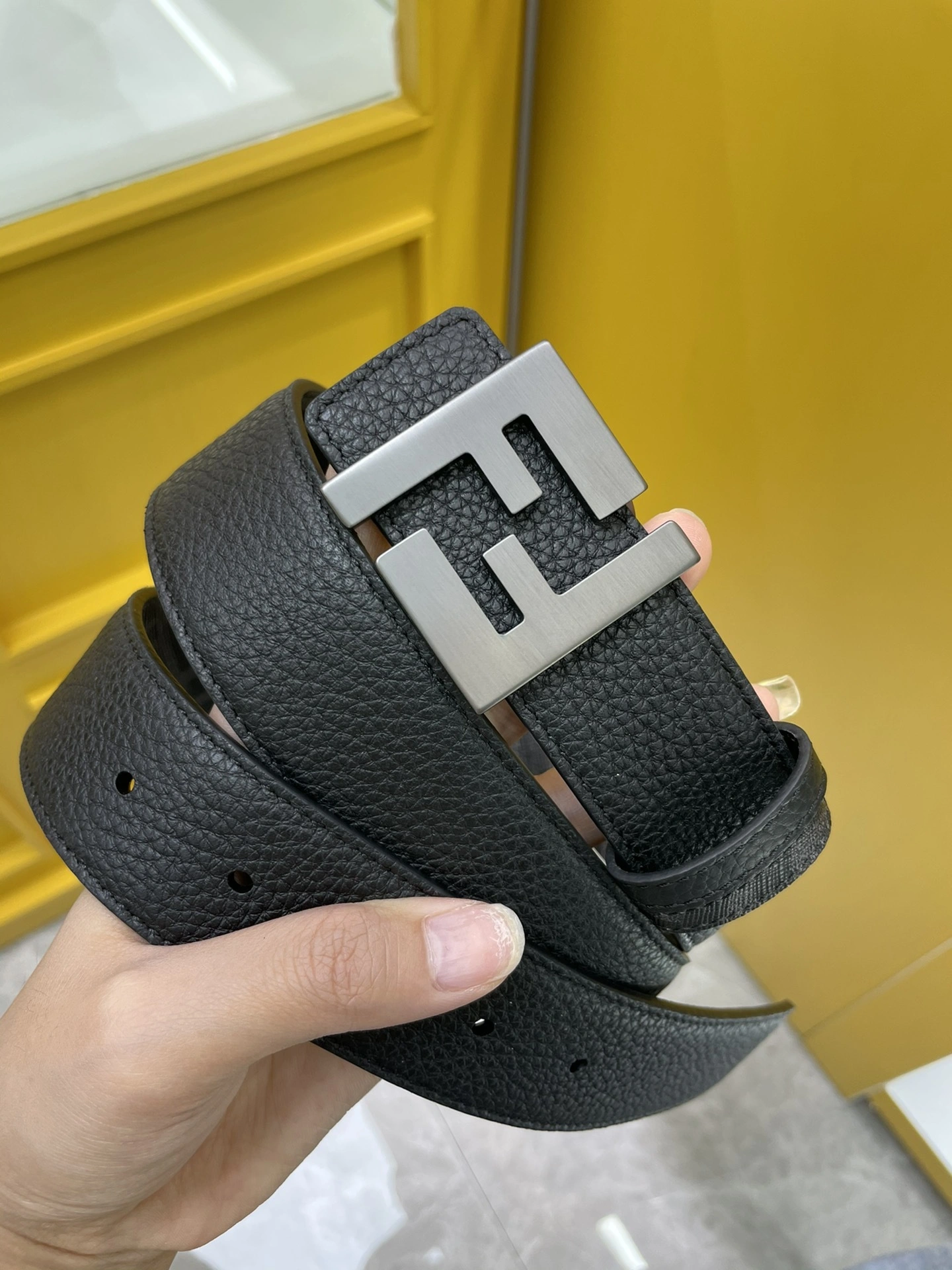 & Barbara-- F594i 7C0424AFF1F1E6M Calfskin reversible 3.5cm item:D-S179F0512